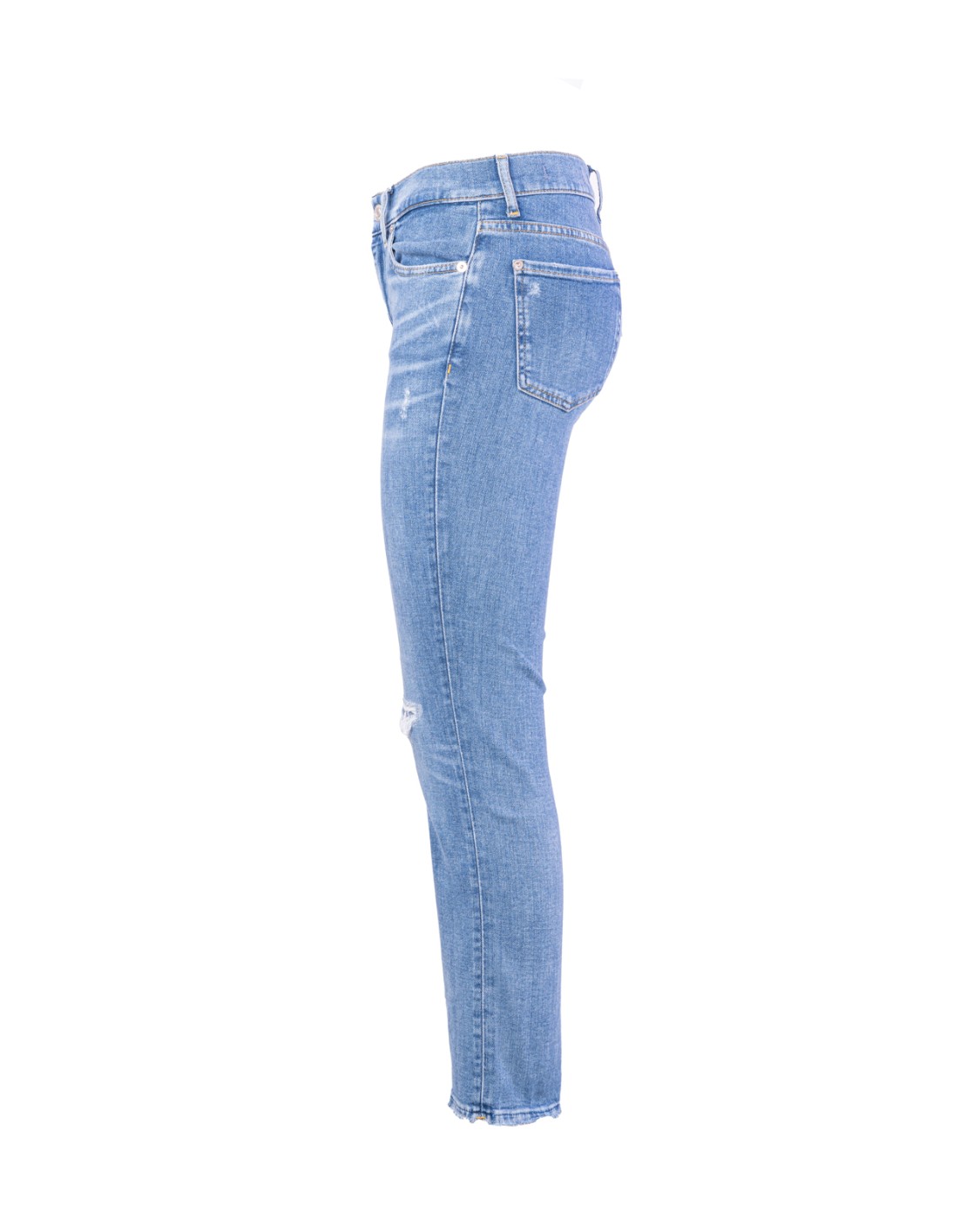 shop SEVEN  Jeans: 7 for all Mankind denim jeans elasticizzato.
Modello: the straight crop.
Lunghezza alla caviglia.
Fondo leggermente scampanato.
Orlo a taglio vivo.
Vita media.
Composizione: 92% cotone 6% elastomultiester 2% elastane.
Made in Tunisia.. JSYXR510SK-LIGHT BLUE number 1134367